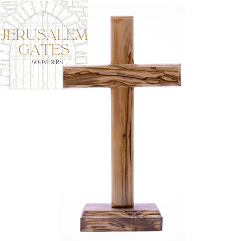 Plain Standing Olive Wood cross